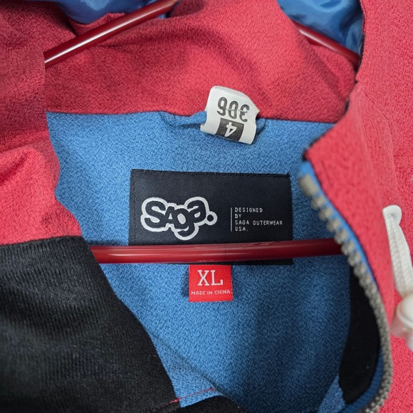 SAGA Outerwear Co. Mens XL Varsity Color Block Patch Snowboard Ski Jacket - Picture 7 of 10